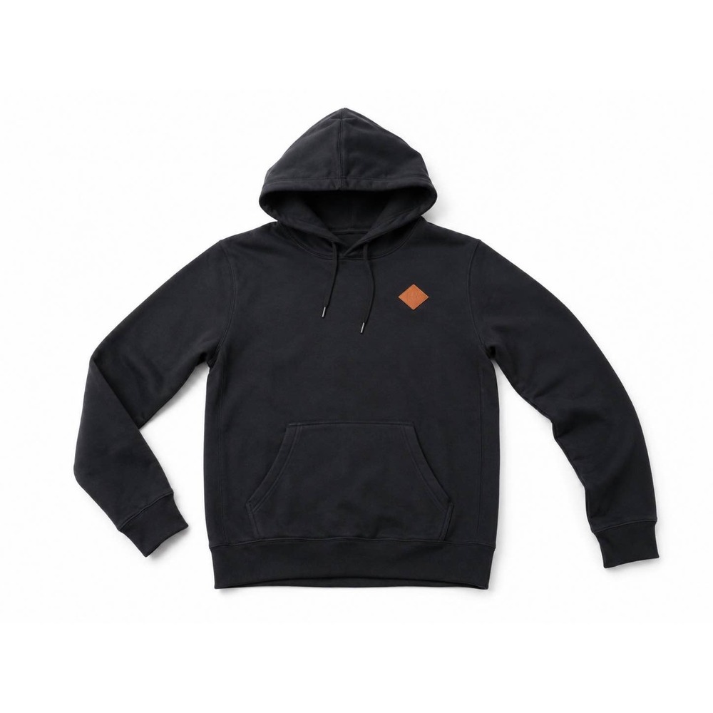 Black Rifle Coffee Company Mens Hoodie Black BRCC Leather Patch IND5000PC Medium - Picture 2 of 11